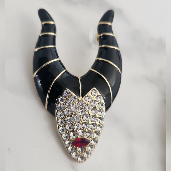 Maleficent Horns Dangle Earrings Disney Villain Bling - Picture 3 of 9